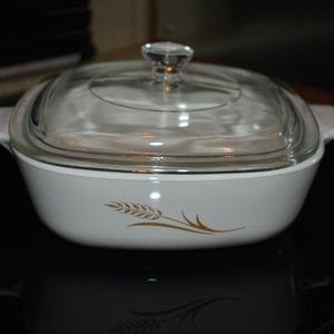 Pyrex Corning Ware Golden Wheat Casserole Dish 1qt